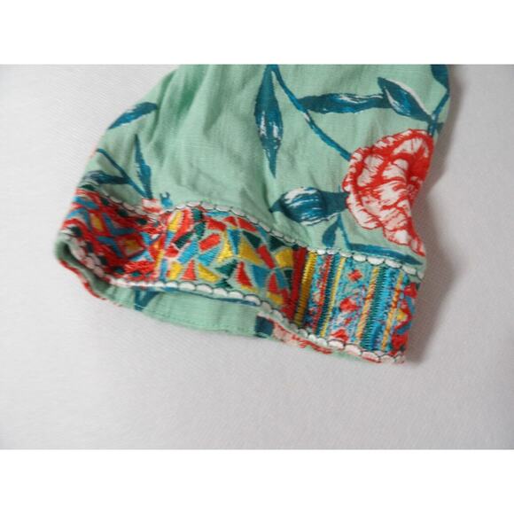 Belle Kim Gravel Tunic Top Shirt Small Floral Boho Embroidered Rayon Peasant - Picture 7 of 14